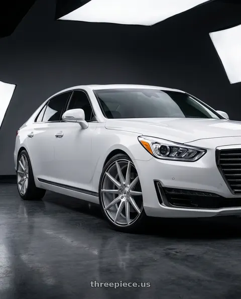 2018 Genesis G90 Ultimate with Asanti Black ABL-20 ARIES 5X114.3 20X10 +40 BRUSHED SILVER wheels