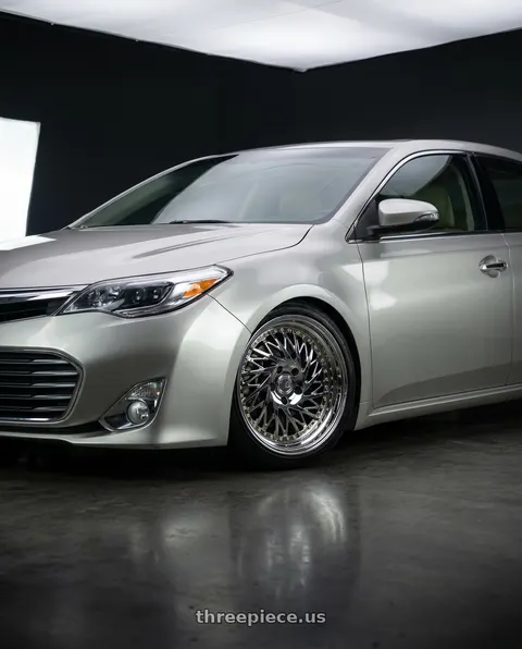 2013 Toyota Avalon with Aodhan DS03 (Driver Side) 5x114.3 18x9.5 +30 Vacuum Chrome W/gold Rivets wheels