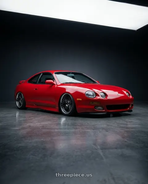 1998 Toyota Celica with Work Emitz Black Polish 5x100 19x7.5 +38 wheels