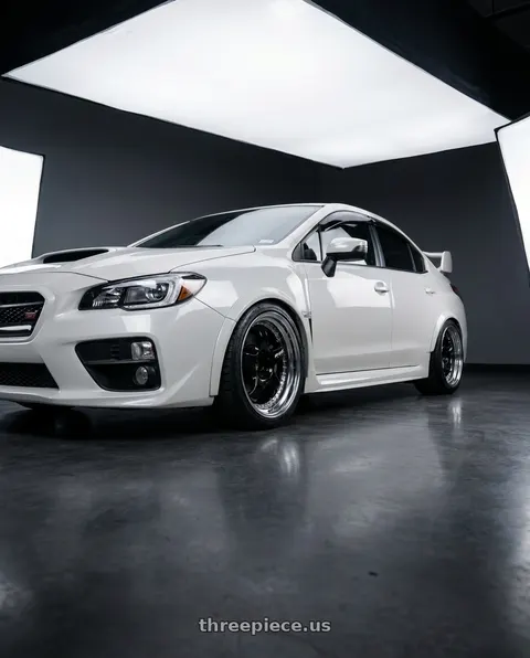 2015 Subaru WRX STI with Work Meister S1 3P 5x100 18x10+10 A Disk Black wheels