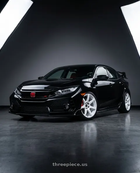 2019 Honda Civic with Work Emotion T7r 5x120 18x9.5 +38 White wheels