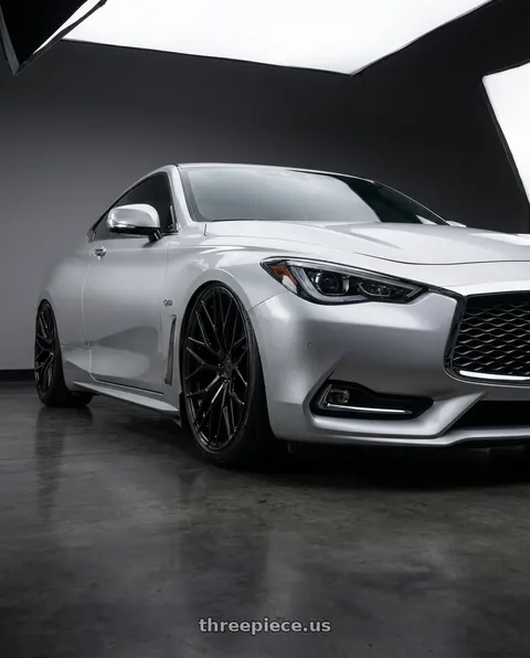 2020 INFINITI Q60 with Avant Garde Wheels M520R 5X114.3 19x8.5 +35 Gloss Black wheels