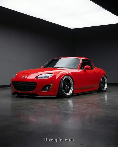 2012 Mazda MX-5 Miata with Forgestar D5 Drag 5x114.3 17x5 -21 Gloss Black Machined wheels