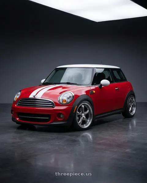 2013 Mini Cooper with Work Wheels VS-KF 5x114.3 20x9+21 Brilliant Silver Black O Disk STEP RIM wheels