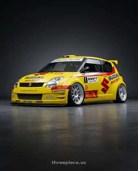 2005 Suzuki Swift+ with Rotiform RC199 KPR 5X112 20x10.5 +35 SILVER wheels