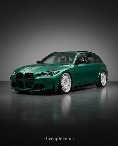 2026 BMW M3 with Rotiform RC205 PMF 5X112 20x8.5 +35 GLOSS SILVER wheels
