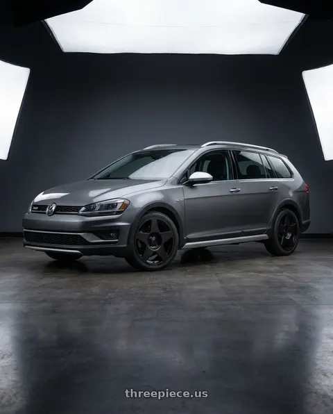 2017 Volkswagen Golf Alltrack with fifteen52 TARMAC 5x112 18x8.5 +45 ASPHALT BLACK (SATIN BLACK) wheels