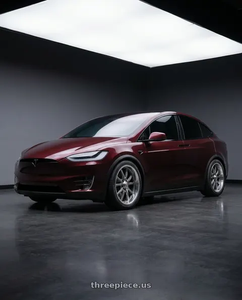 2022 Tesla Model X with Ridler Type 650 5x120 20x10+38 Grey/Polished Lip wheels