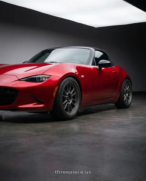2016 Mazda MX-5 Miata with Konig Hypergram 4x100 16x8+38 Matte Grey wheels