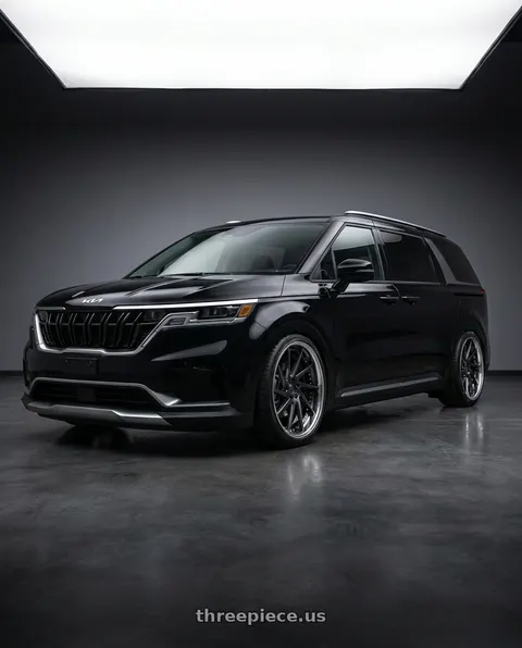 2025 Kia Carnival with Work Gnosis Cvx 5x114.3 21x9+45 H Disk Matte Black wheels