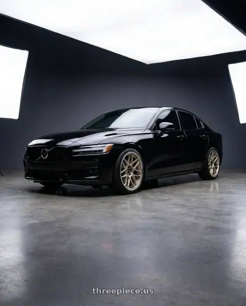 2022 Volvo S60 with Motegi MR158 TSUBAKI 5X108 18x8.5 +42 MOTORSPORT GOLD W/ MACHINED LIP wheels