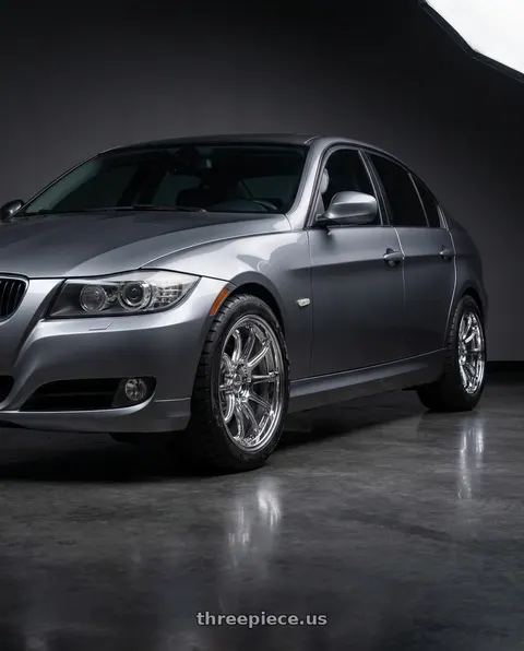 2011 BMW 328i with KATANA RACING HR06 5x120 18x9.5 +22 Chrome wheels