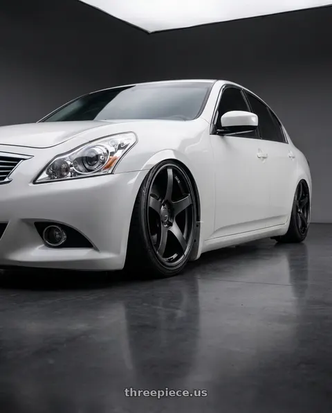 2012 INFINITI G37 with Ssr Gtv01 5x114.3 19x8.5+38  FLAT BLACK wheels