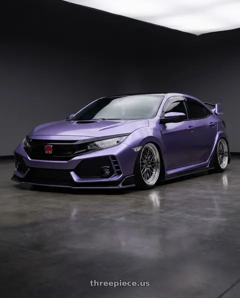 2019 Honda Civic Type R with Work Vs-Xv 5x120 18x9.5+39 R Disk Brilliant Silver Black wheels
