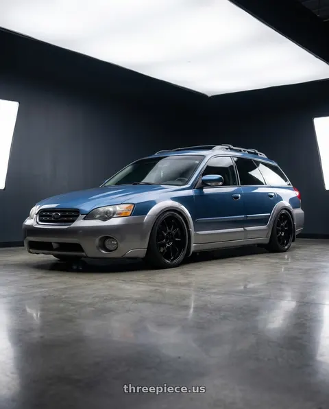 2008 Subaru Outback 2.5i with Work Emotion D9r 5x100 18x8.5 +38 Black wheels