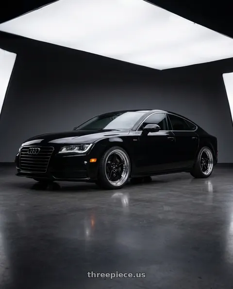 2012 Audi A7 Quattro with Work Zistance W5s 5x112 20x9+35 w disk Gloss Black wheels