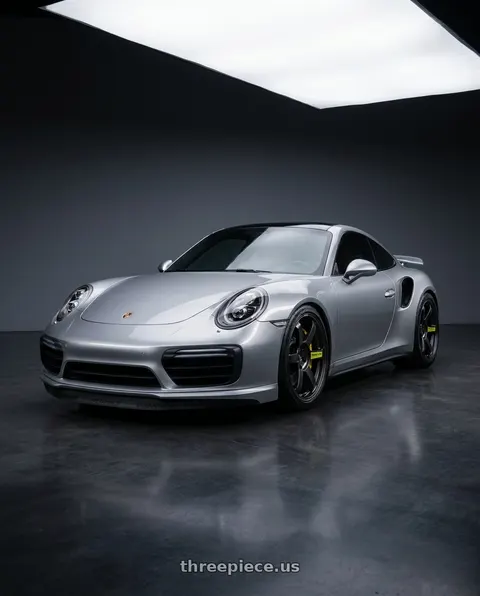 2017 Porsche 911 Turbo S with Volk Racing TE37 Saga SL M-Spec 5x114.3 18x10.0+40 Pressed Black wheels
