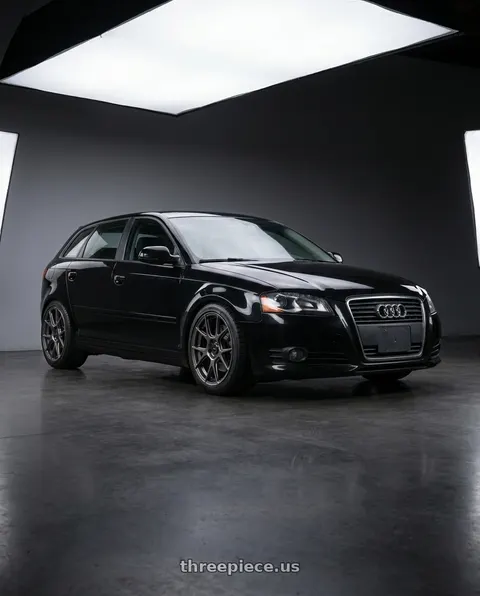 2012 Audi A3 with Konig Ampliform 5x112 18x8.5+43 Dark Metallic Graphite wheels