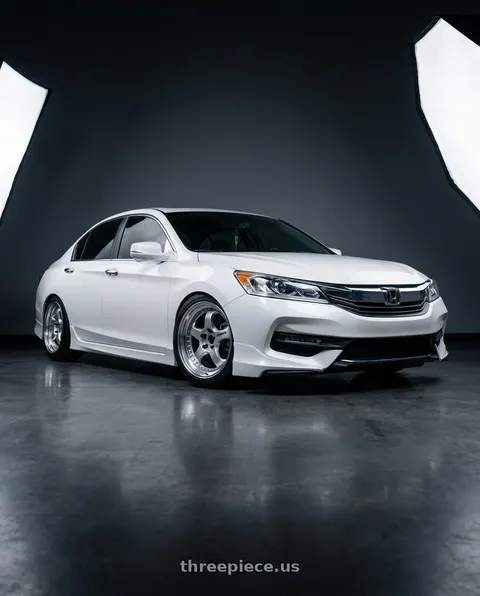 2016 Honda Accord with Work Meister S1 3P 4x100 18x15-58 R Disk Silver wheels