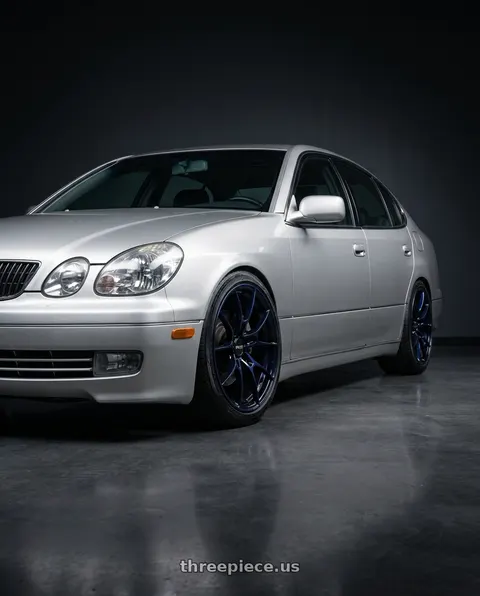 2002 Lexus GS300 with Volk Racing G025 5x114.3 19x10.5 +22 DARK BLUE / DC wheels