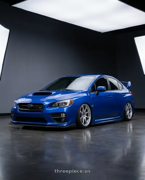 2017 Subaru WRX STI with Gram Lights 57DR 5x114.3 18x9.5+38 Grace Silver wheels