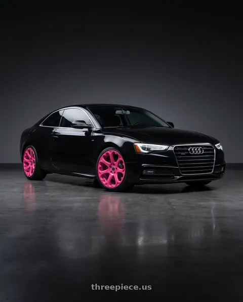 2013 Audi A5 with HERITAGE WHEEL KOKORO MONOC 5x112 17x8 +25 PINK wheels