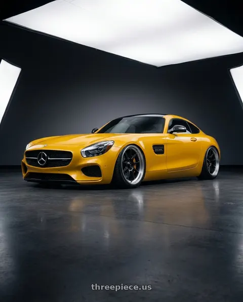2019 Mercedes-Benz AMG GT with Konig Countergram 5x112 19x9.5+30 Matte Black / Matte Machined Lip wheels