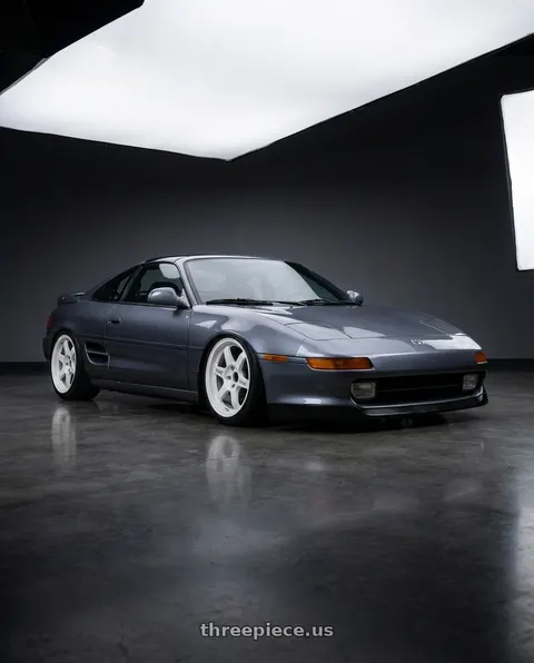 1991 Toyota MR2 with Volk Racing TE37V 10th Anniv 5x114.3 17x9.5+15 Dash White wheels