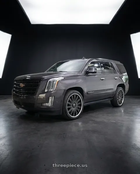 2017 Cadillac Escalade with MASSIV 928 5x112/5x114.3 24x9 +30 BLACK MILLED STAINLESS LIP wheels