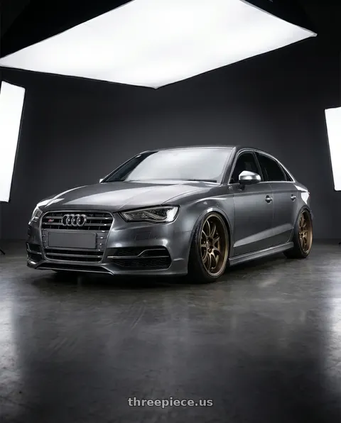 2015 Audi S3 with Work Emotion D9r 5x112 19x10.5 +30 Matte Bronze wheels