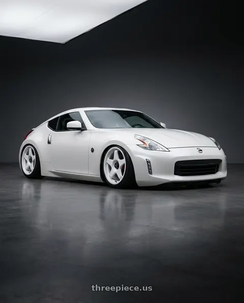 2019 Nissan 370Z with fifteen52 CHICANE 5x114.3 / 5x120 19x8.5 +35 RALLY WHITE (GLOSS WHITE) wheels