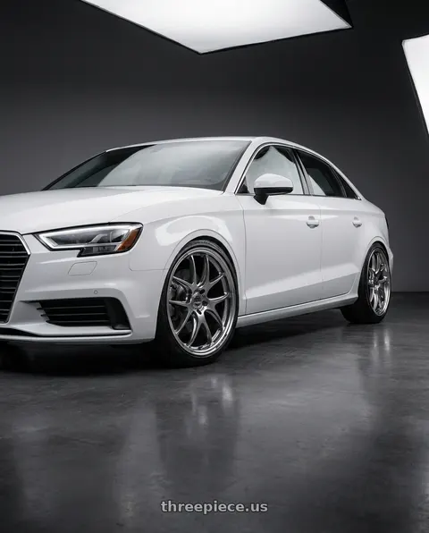 2018 Audi A3 Quattro Premium with Homura 2X5RA 5x114.3 20x8.5+38 Grace Silver / Rim DMC wheels