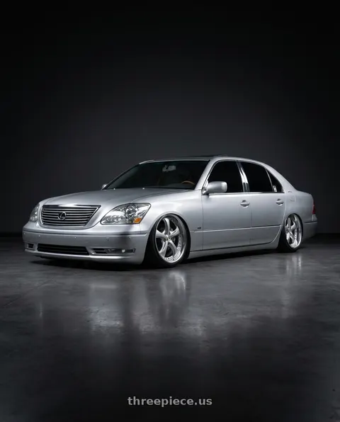 2004 Lexus LS430 with Work Wheels VS-KF 5x114.3 20x9.5+35 Light Grey Silver L Disk FULL REVERSE wheels