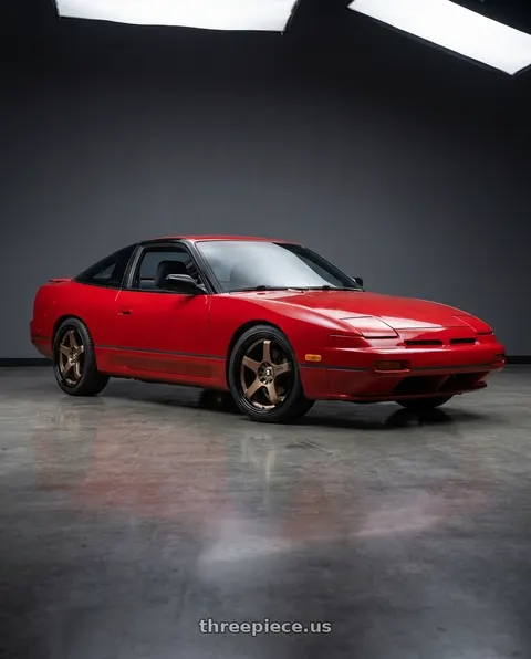 1993 Nissan 240SX with Spec-1 SPT-31 blank 4x/5x 18x9.5 +42 Matte Bronze & Black Lip wheels