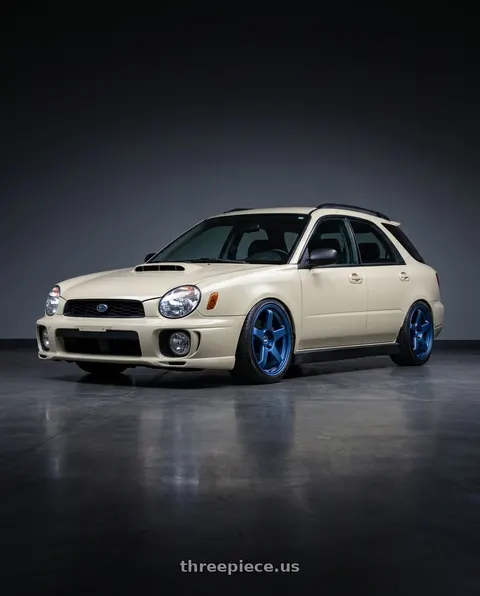 2002 Subaru wrx with Motegi MR151 CS5 5X100 18X8.5 +30 SATIN METALLIC BLUE wheels