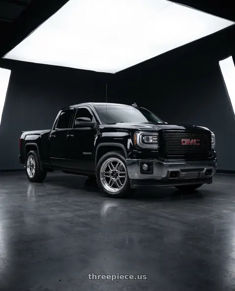 2015 gmc 1500 sle double with WELD Street Performance Laguna 6 Drag 6x139.7 20x5 -13 Gloss Black/Milled Diamond Cut Lip wheels