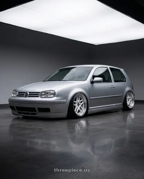 2002 Volkswagen Golf with ESR Wheels CS SERIES CS15 5x100 18x8.5 +30 Gloss White wheels