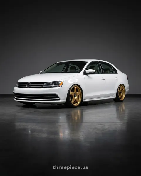 2017 Volkswagen Jetta SE with fifteen52 CHICANE 5x112 / 5x120 18x8.5 +35 GOLD (GLOSS GOLD) wheels