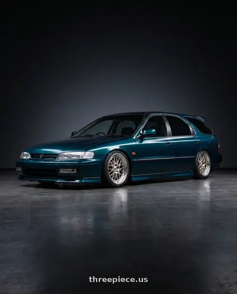 1994 Honda Accord with Work Meister M1 3p 4x114.3 18x8+38 O Disk Titanium Gold wheels