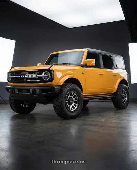 2024 Ford Bronco with Vision Off-Road 111 Nemesis 6x139.7 17x9-12 Matte Black Machined Face wheels