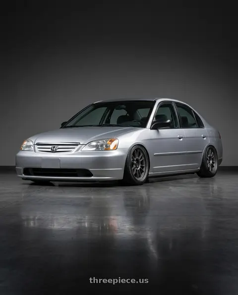 2002 Honda Civic Si with Konig Hypergram 4x100 16x7.5+38 Matte Grey wheels