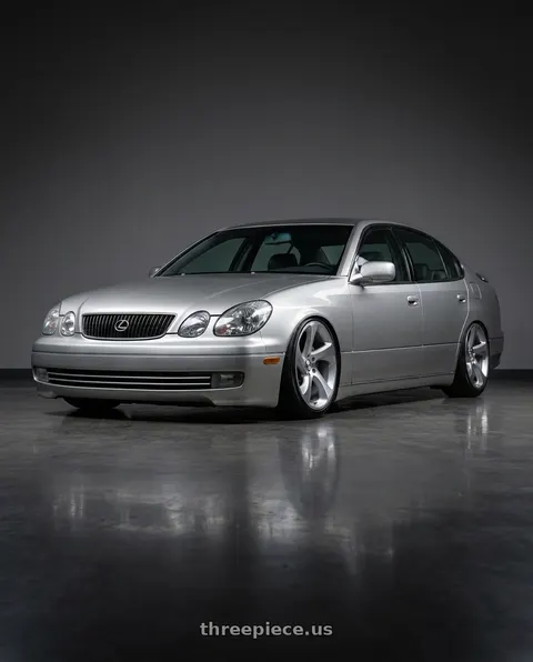 2003 Lexus GS300 with Shift Strut 5x114.3 18x8.5 +35 Silver Machined wheels