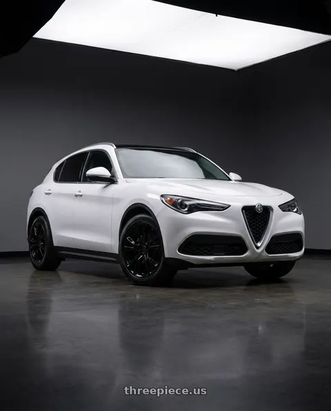 2018 Alfa Romeo Stelvio with Performance Replicas PR137 5X110 18X8 +34 GLOSS BLACK wheels
