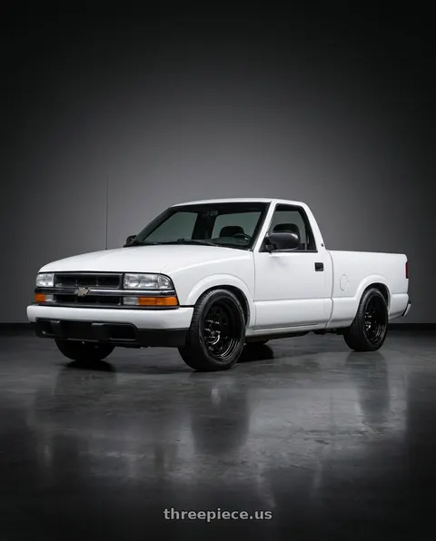 2003 Chevrolet S10 with Vision HD 85H 5x120.65 15x8-19 Gloss Black wheels