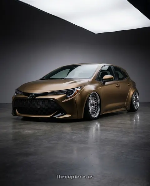 2019 Toyota Corolla with Work Emitz Black Polish 5x100 19x8.0 +0 wheels