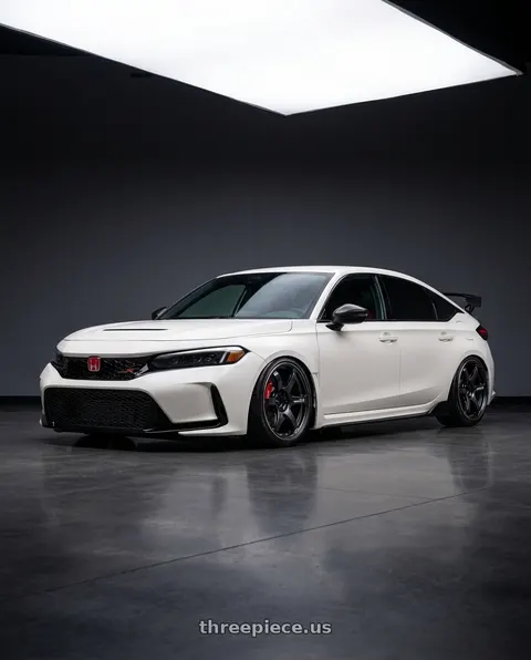 2025 Honda Civic Type R with Advan Racing TC4 5x120 18x9.5 +45 BLACK GUNMETALLIC & RING wheels