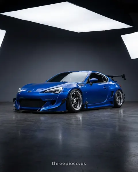 2020 Subaru BRZ with Work Wheels VS-KF 5X114.3 19x8+40 Brilliant Silver Black A Disk FULL REVERSE wheels