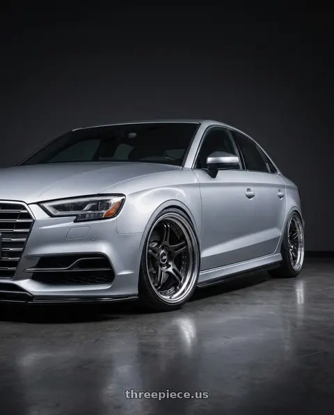 2015 Audi A3 Quattro with SSR Professor SPX STD 5x112 19X9.5+35 MD Disk Prism Dark Gunmetallic wheels