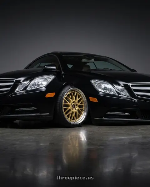 2013 Mercedes-Benz E350 4Matic with Work Vs-Xx 5x112 18x8+34 R Disk Gold wheels