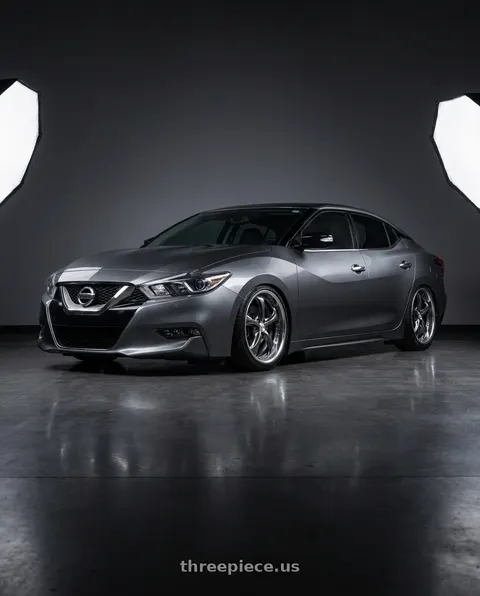 2016 Nissan Maxima SR with Work Wheels VS-KF 5X114.3 19x8+40 Brilliant Silver Black A Disk FULL REVERSE wheels